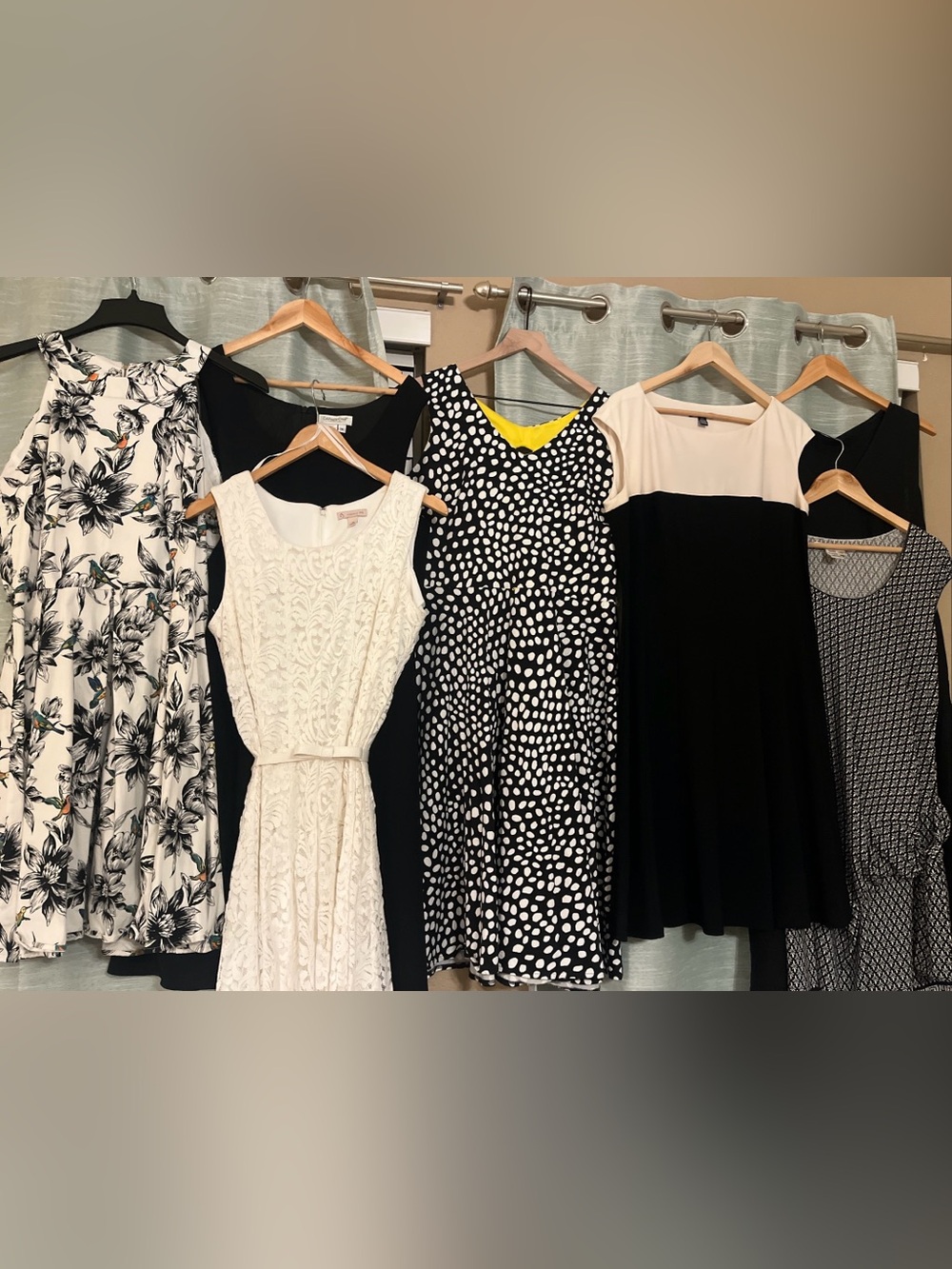 MAKE AN OFFER! 7 Designer Dressy Black & White Midi Dresses- Sundress